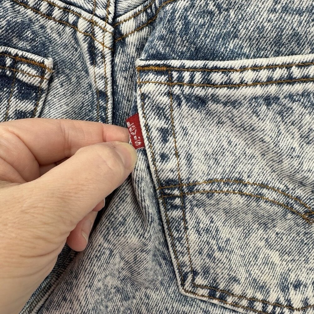 LEVIS 501 jeans acid wash blue 25W 31L US 2 4 vintage 80s 90s high rise straight - Picture 12 of 14